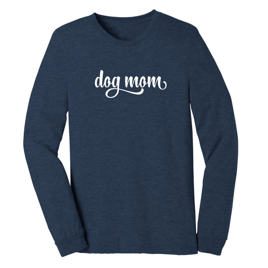 Classic Dog Mom Shirt - Long Sleeve - heather navy