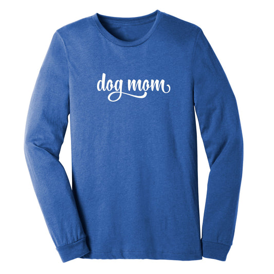 Classic Dog Mom Shirt - Long Sleeve - heather true royal
