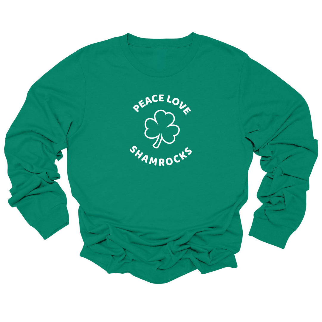 Peace Love and Shamrocks | St. Patrick's Day Shirt | Long Sleeve