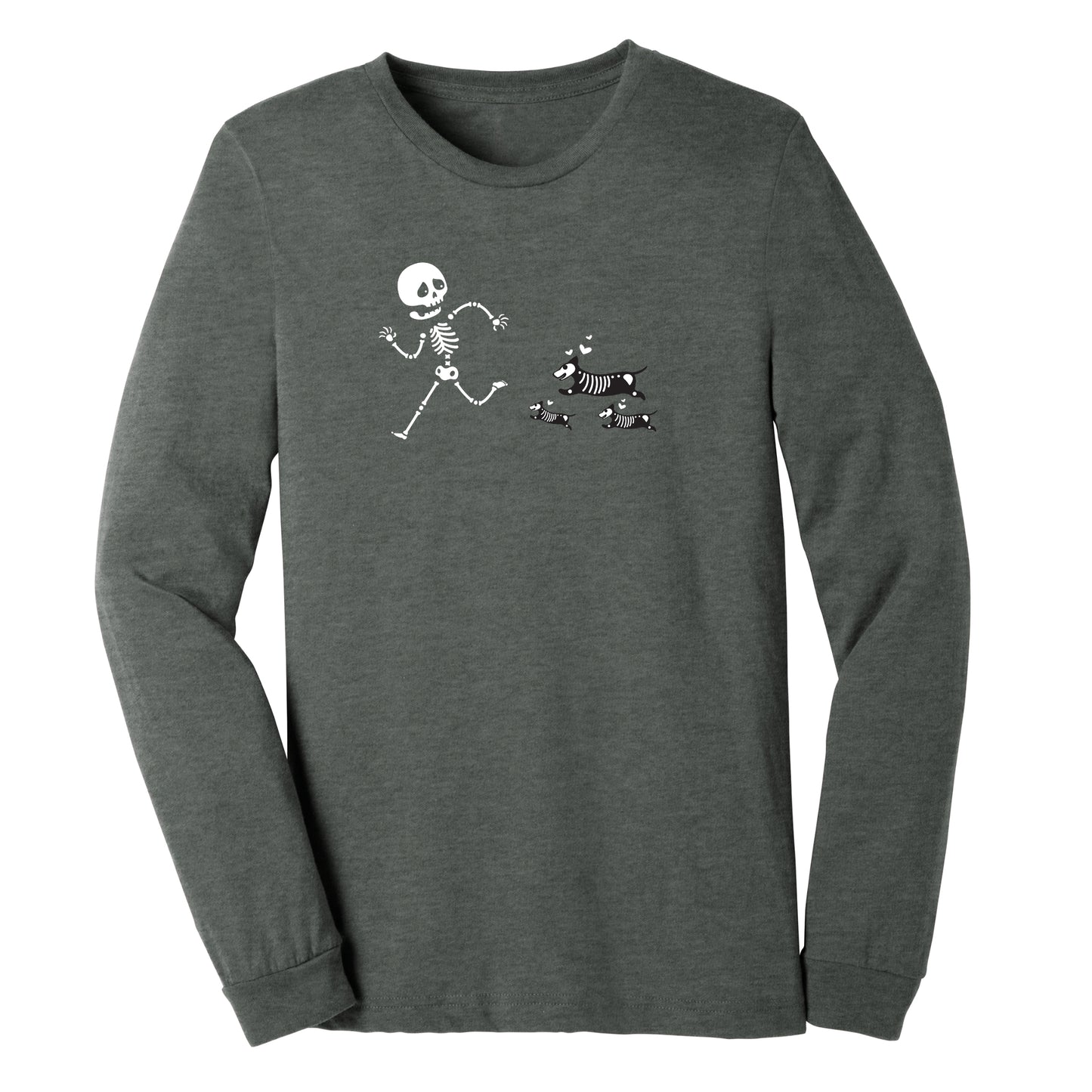 Skeletons with Dogs - Long Sleeve Halloween Tee