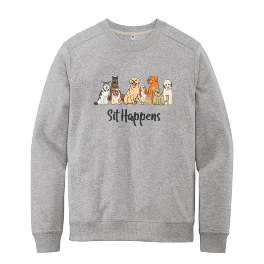 Sit Happens - Athletic Heather - Funny sweathshirt for dog lover