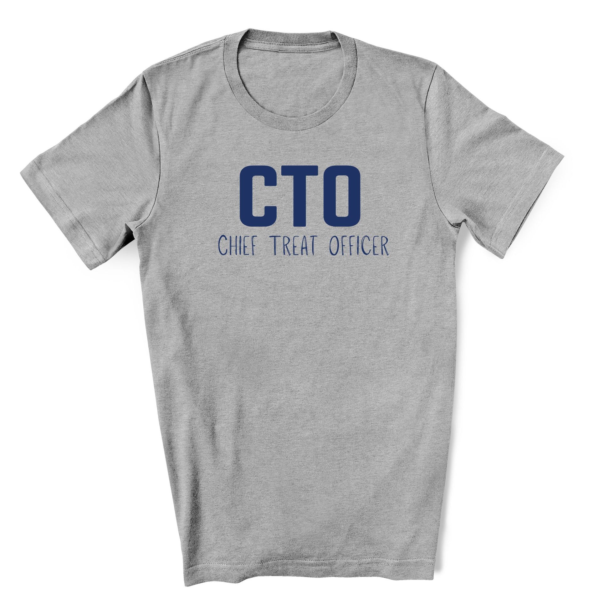Dog themed graphic shirt in athletic heather with text CTO Chief Treat Officer