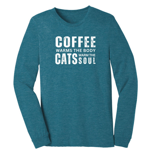 Coffee & Cats Long Sleeve Shirt