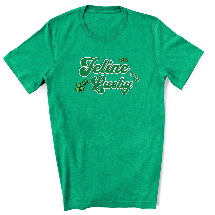 Feline Lucky | Shirt for Cat Lovers | St. Patrick's Day