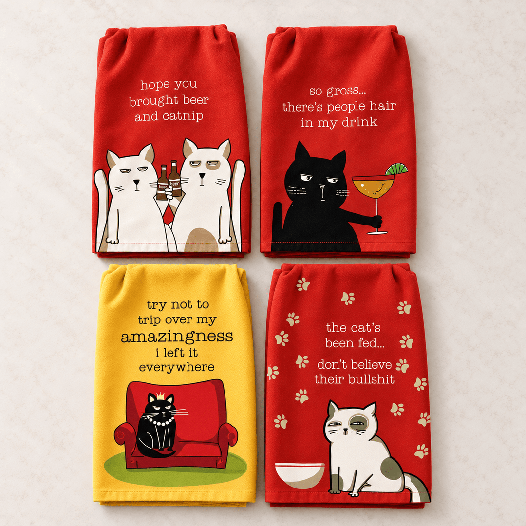 Funny Cat Kitchen Towels | Gift for Cat Lovers - Luv the Paw