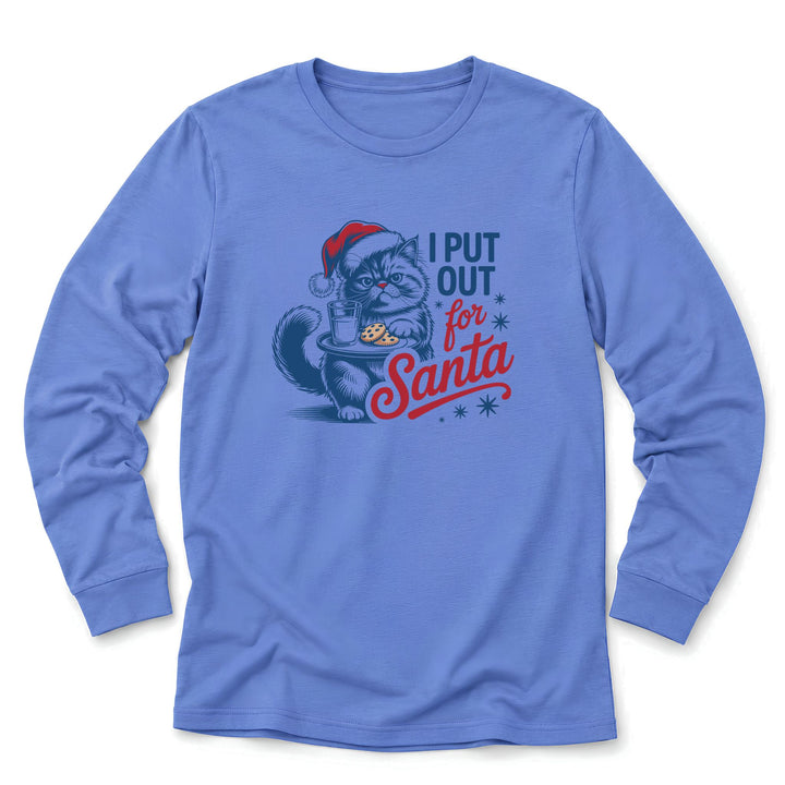 I Put Out For Santa Cat Shirt | Funny Christmas Long Sleeve for Cat Lovers - Luv the Paw