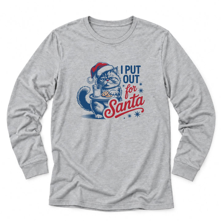 I Put Out For Santa Cat Shirt | Funny Christmas Long Sleeve for Cat Lovers - Luv the Paw