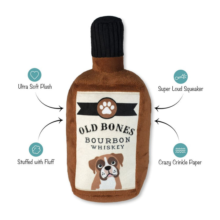 Old Bones Whiskey Plush Dog Toy