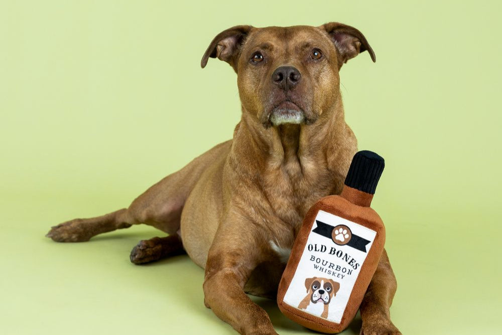 Old Bones Whiskey Plush Dog Toy