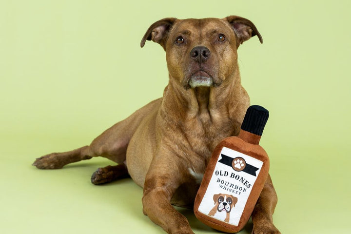 Old Bones Whiskey Plush Dog Toy