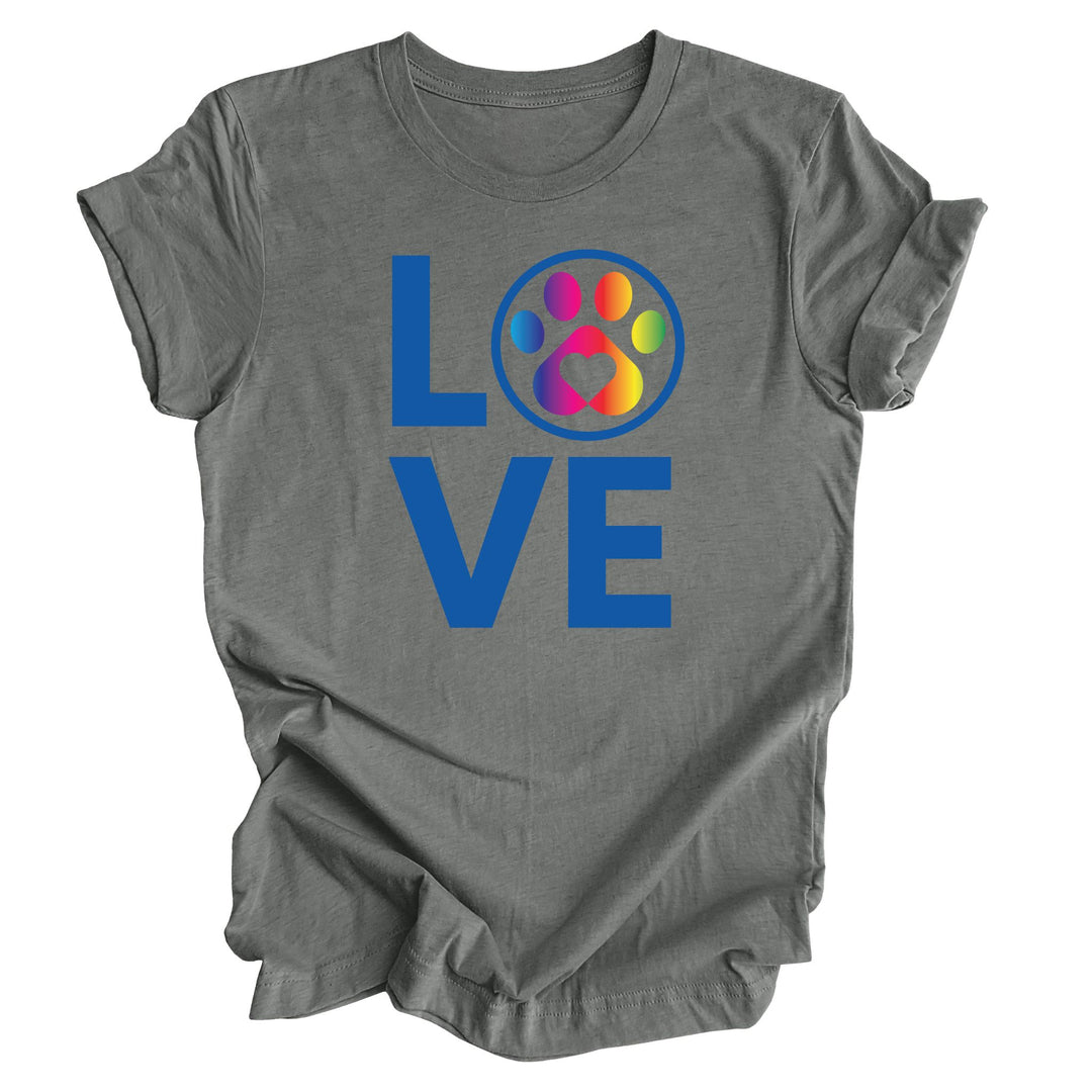 Colorful pet lover pride shirt with rainbow LOVE design