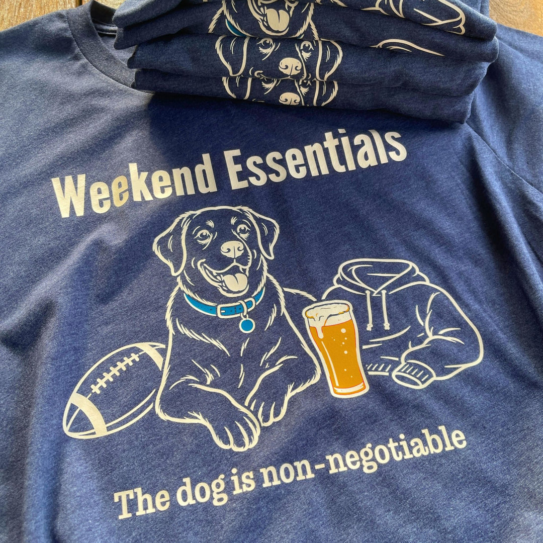 Weekend Essentials Football &amp; Dog Graphic Tee - Luv the Paw