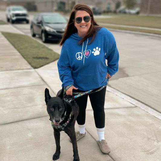 Peace, Heart, and Paw Sponge Fleece Hoodie for Stylish Dog and Cat Lovers | Premium Pet Themed Apparel