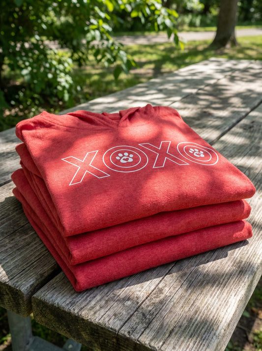 XOXO Paw Print Heart Lightweight Hoodie - A Hug for Your Style