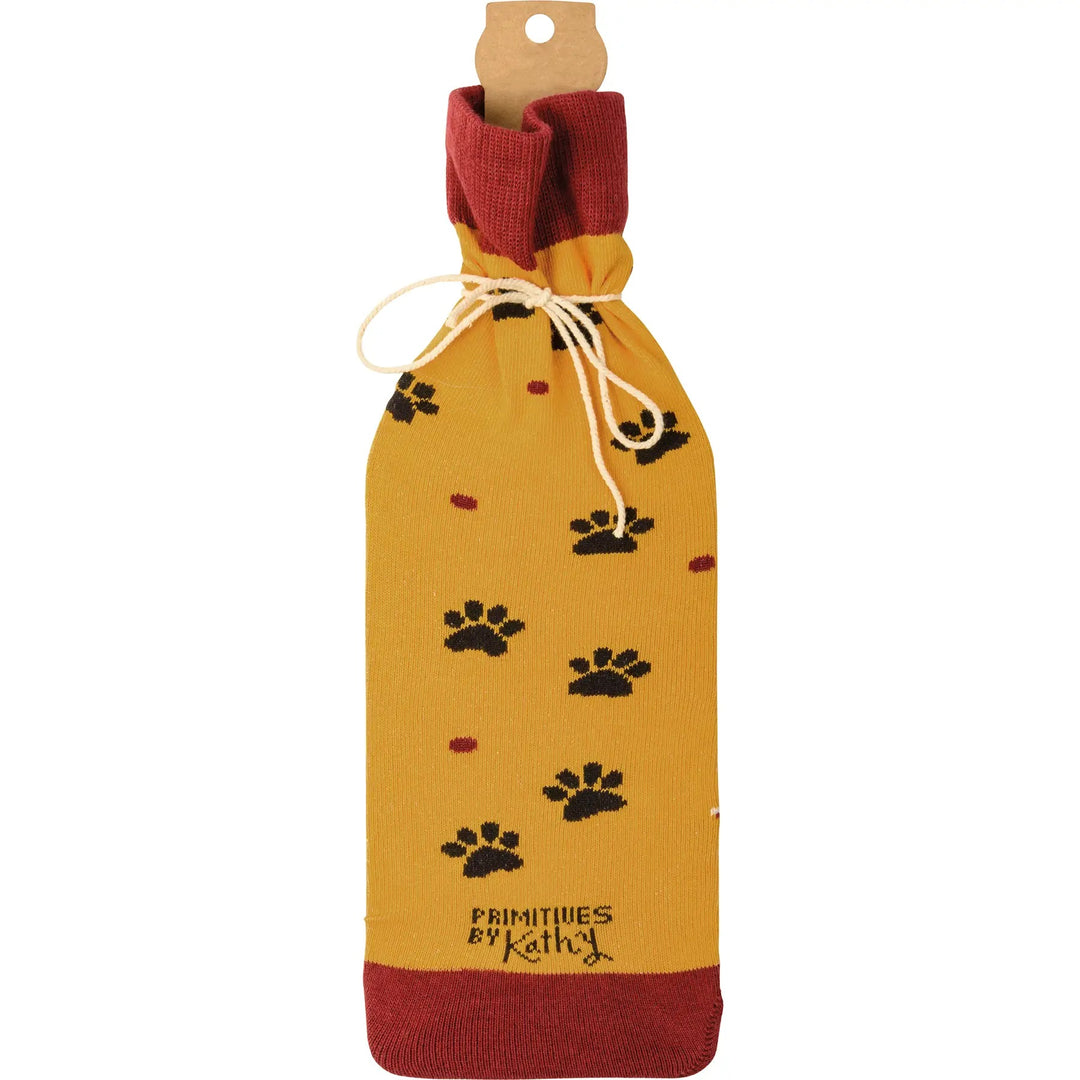 Drink Wine Dog Bottle Sock - Luv the Paw