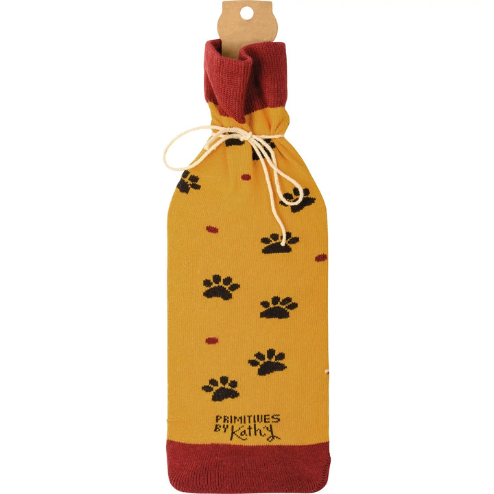 Drink Wine Dog Bottle Sock - Luv the Paw