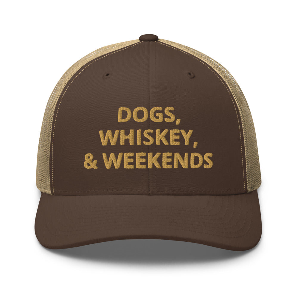Dogs, Whiskey & Weekends Trucker Hat