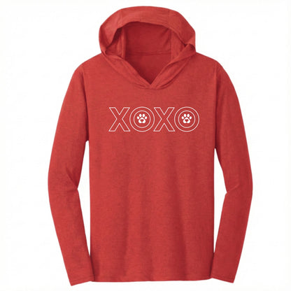 XOXO Paw Print Heart Lightweight Hoodie - A Hug for Your Style