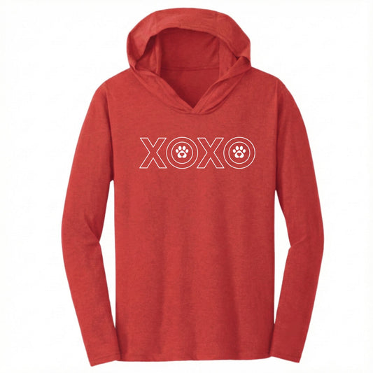 XOXO Paw Print Heart Lightweight Hoodie - A Hug for Your Style